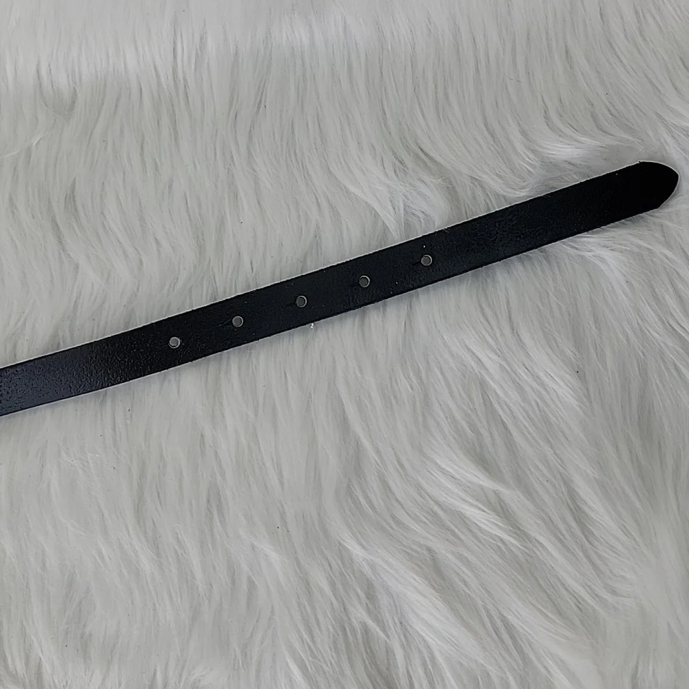 J.CREW Black Leather Gold Colored Hardware Plate Style Buckle Office Casual Belt - Picture 5 of 14